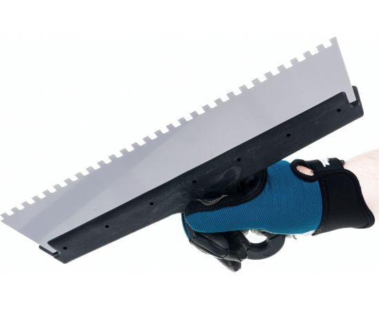 Фасадный шпатель EUROTEX 350 мм зуб 6х6 нержавеющая сталь пластмассовая ручка 020607-006-350 – изображение 3