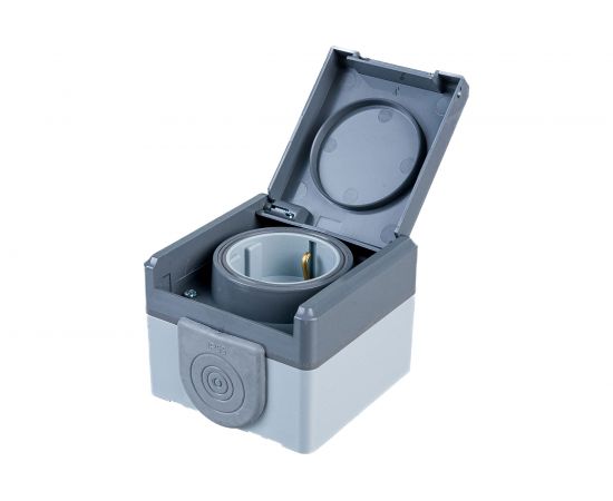 Розетка Bylectrica РА16-0152 03 1ОП з.к шторки IP55, серия ПРАЛЕСКА АКВА – изображение 3