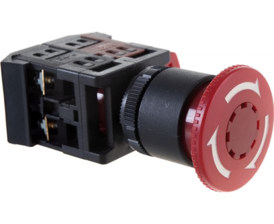 Кнопка ЭРА AE22 Грибок, с фиксацией, красная, d=22мм, 240В, 1з+1р, 10/400/3200 Б0045629 – изображение 3