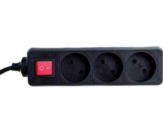 Сетевой удлинитель ФОТОН 10-53S, 5м, 3 розетки, 10А, с выключателем, Черный 24750 – изображение 3