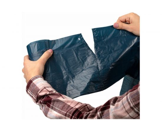 Мешки для мусора сини�� с завязками особо прочные LAIMA ULTRA (15 шт; 60x70 см; 60 л; 30 мкм; ПСД) ЛАЙМА 607696 – изображение 4