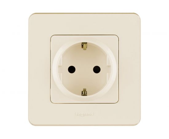 Розетка Legrand 2К+З - немецкий стандарт - 16 А - 250 В - INSPIRIA - слоновая кость 673721 – изображение 4