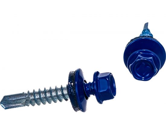 Кровельные саморезы ВИРТУОЗ 5,5х32 мм, RAL 5002, ультрамарин, 150 шт. 600-23971 – изображение 4