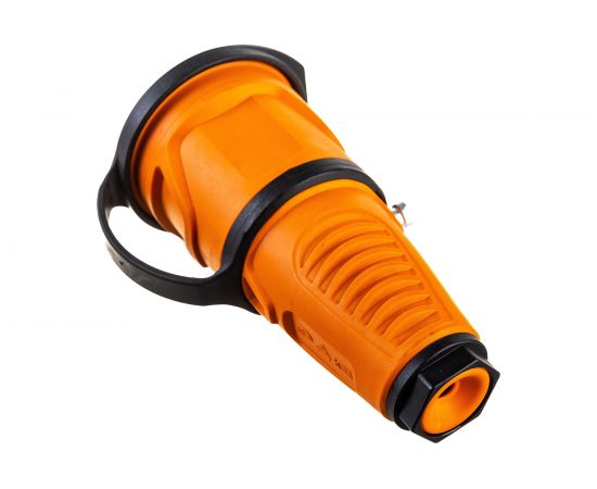 Кабельная розетка PCE 16A 220V 2P+E IP54 с крышкой, корпус оранжевый, крышка и маркер черный 2511-os – изображение 4