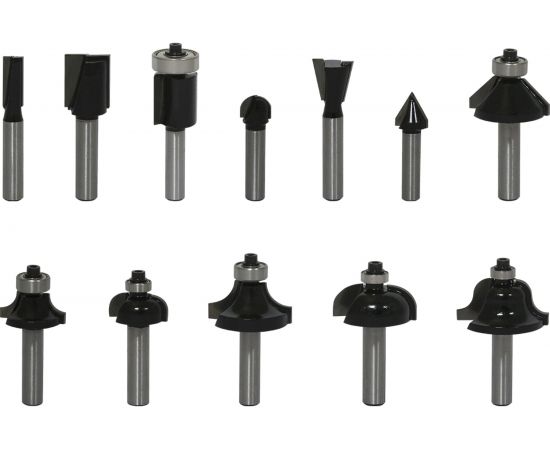 Набор фрез 1201 (12 шт; хвостовик 8 мм) по дереву Калибр 00000024854 – изображение 4