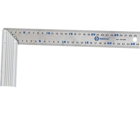Столярный угольник 300мм, нерж.сталь, алюминиевое основание КОБАЛЬТ 243-608 – изображение 5