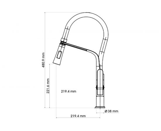 Смеситель для кухни SHIMIZU с гибким изливом и режимом душ Lux Black-S smz 1006567 – изображение 5