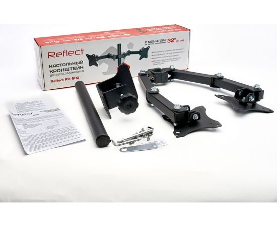 Кронштейн настольный для монитора Reflect RK-502 15-32"" до 16 кг, черный 14190 – изображение 5