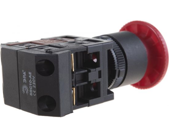 Кнопка ЭРА AE22 Грибок, с фиксацией, красная, d=22мм, 240В, 1з+1р, 10/400/3200 Б0045629 – изображение 6