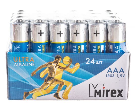 Батарея Mirex, щелочная LR03 / AAA 1,5V 24 шт showbox 23702-LR03-B24 – изображение 7