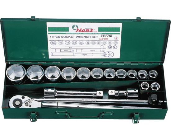 Набор инструментов на 3/4"", 17шт Hans 6617M 