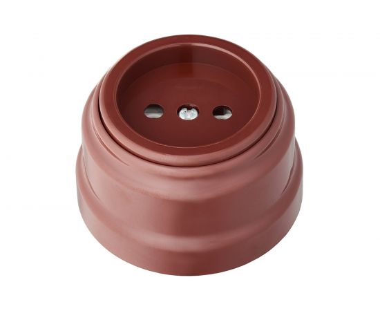 Розетка Bylectrica РА16-0201 1-местная б.з 16А ОУ, серия РЕТРО, коричневый 