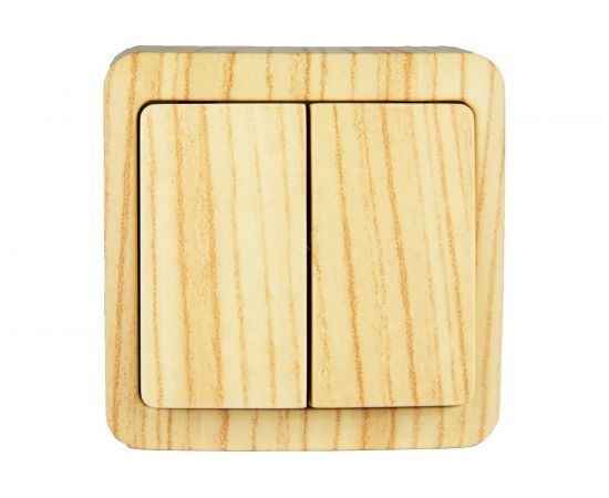 Двойной выключатель Lezard VIOLA белёный дуб 751-5200-101 