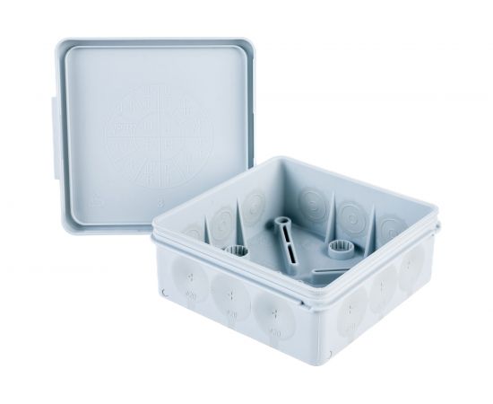 Распределительная коробка Промрукав для прямого монтажа двухкомпонентная безгалогенная HF 100x100x40 12 вводов 60-0303 