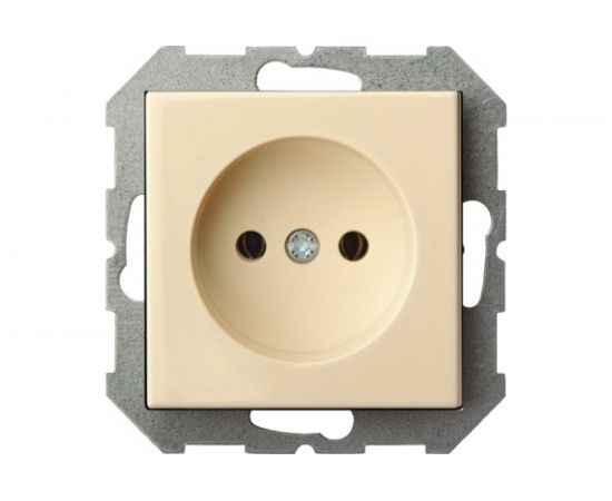 Розетка без заземления LIREGUS Эпсилон IKL 16-304-01 E/S кремовая, без рамки 28-065 