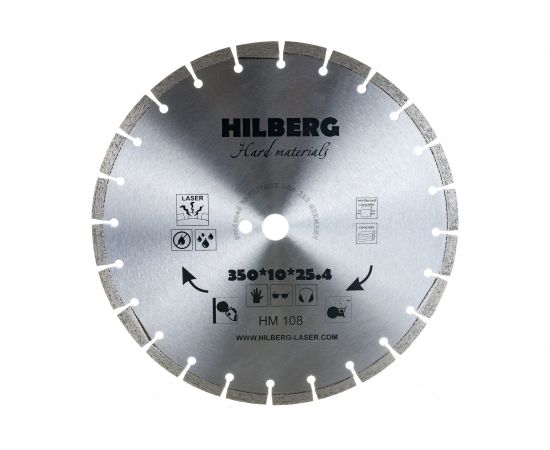 Диск алмазный отрезной сегментный Hard Materials Laser (350x25.4 мм) Hilberg HM108 