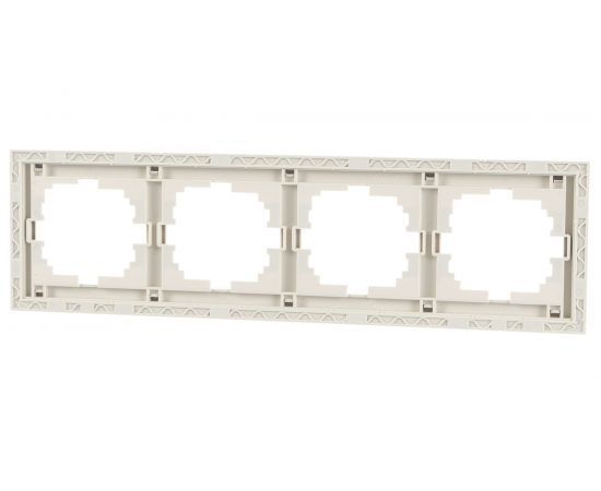 Четырехместная горизонтальная рамка LEZARD RAIN крем с бок. вст. 703-0303-149 – изображение 2