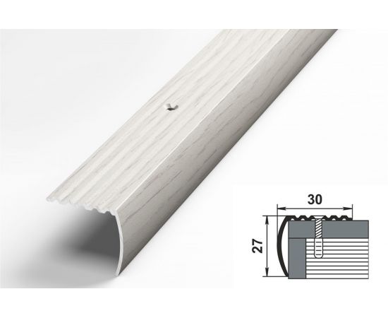 Порог угловой алюминиевый (30х27 мм; 0.9 м; декоративный; дуб арктик) Лука УТ000004772 – изображение 2