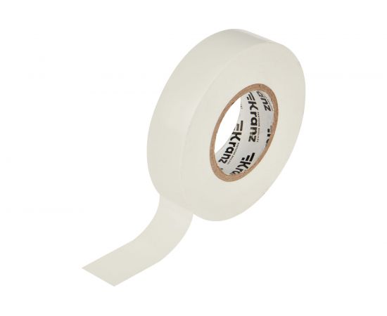 Профессиональная изолента ПВХ KRANZ 19 мм х 20 м, 0.18 мм, белая KR-09-2801 – изображение 2