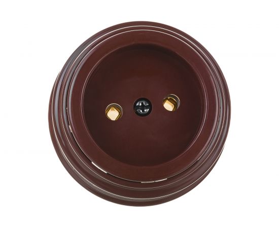 Розетка Bylectrica РА16-0201 1-местная б.з 16А ОУ, серия РЕТРО, коричневый – изображение 2
