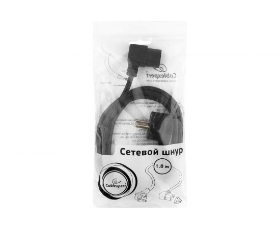 Кабель питания Cablexpert 1.8м Schuko-C13 VDE 10А черный угловой, разъем с заземлением PC-186A-VDE – изображение 3