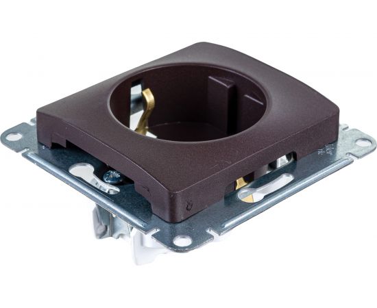 1-местный механизм розетки Schneider Electric скрытой проводки 1модуль Glossa 16А IP20 с заземлением шоколад GSL000843 – изображение 3