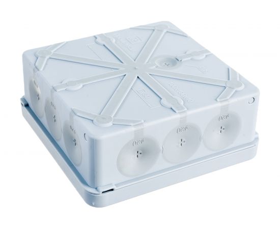 Распределительная коробка Промрукав для прямого монтажа двухкомпонентная безгалогенная HF 100x100x40 12 вводов 60-0303 – изображение 3