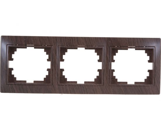 Горизонтальная рамка Intro 150310 на 3 поста, СУ, Plano, венге Б0030100 – изображение 3