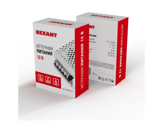 Блок питания REXANT 12 В 36 Вт 3 А открытый, под винт 200-036-1 – изображение 4