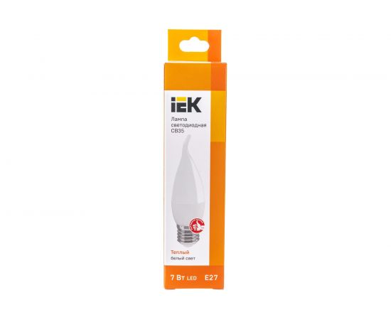 Лампа IEK LED CB35, свеча на ветру, 7вт, 230В, 3000К, E27 LLE-CB35-7-230-30-E27 – изображение 4