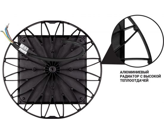 Промышленный светильник Wolta, 5500K 100 Вт IP65 9000 лм 1/5 UFO-100W/01 – изображение 4
