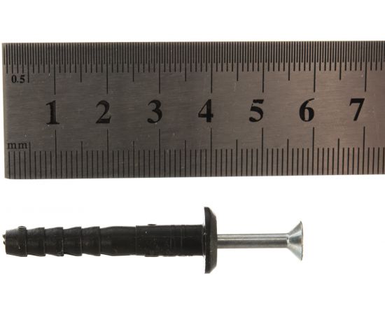 Дюбель-гвоздь INTERFIX 6 К40, грибовидный борт, быстрый монтаж ПП, 200 шт 25997 – изображение 4