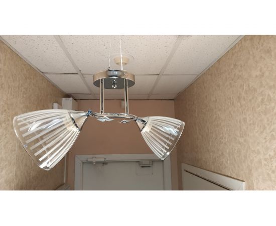 Люстра JUPITER LIGHTING хром-2х60W E27 230V, 25 см-49 см-16 см MО 83-1156/2 – изображение 6