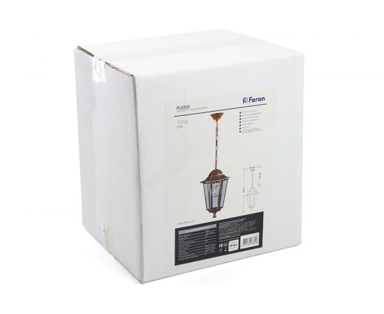 Садово-парковый светильник, шестигранный на цепочке 100W E27 230V, черное золото Feron 6205 11143 – изображение 7