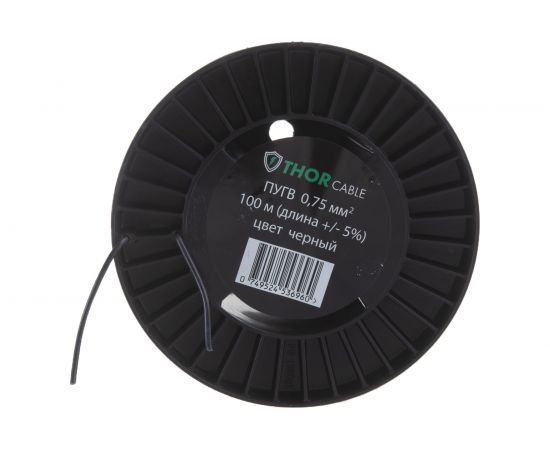 Провод ПУГВ Торкабель 0,75 черный 100м на катушке 0749524536960 