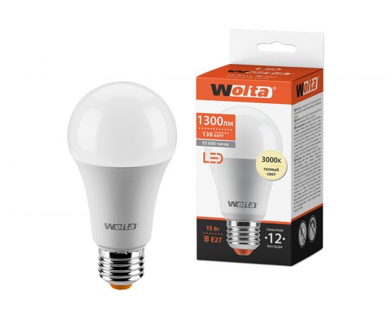 Лампа LED Wolta 3000K, 25Y60BL15E27 