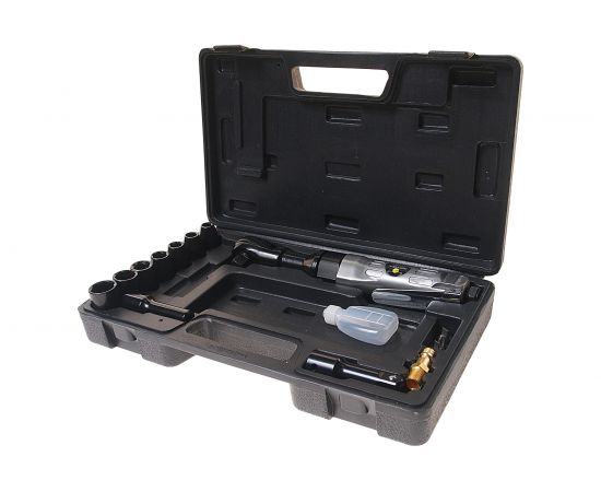 Пневмотрещотка ЭВРИКА с набором ударных головок 17 предметов 9-19мм ER-85220K 