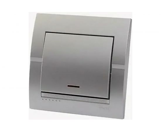 Выключатель с подсветкой Lezard DERIY серебристый металлик 702-2828-111 