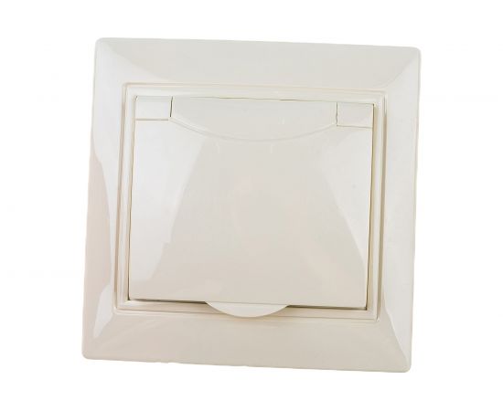 Розетка с/з с крышкой UNIVersal Севиль слоновая кость ivory Б-С0029 