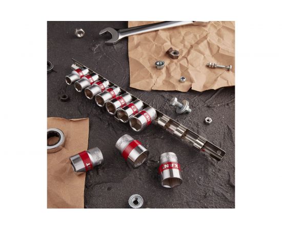 Набор торцевых головок REXANT 1/2, шестигранные, CrV, 10 шт, 10-22 мм 12-8306 – изображение 2