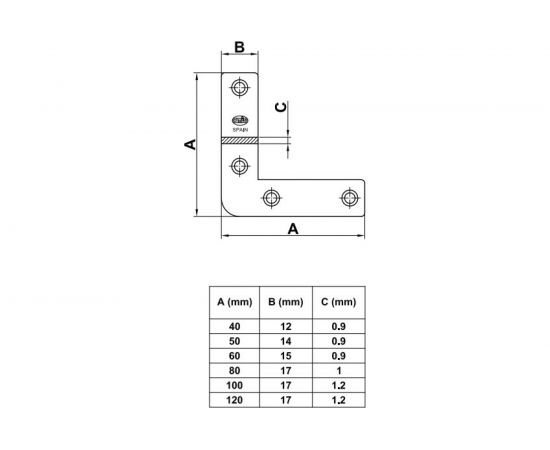 Плоский уголок Amig покрытие цинкование 397 – изображение 2