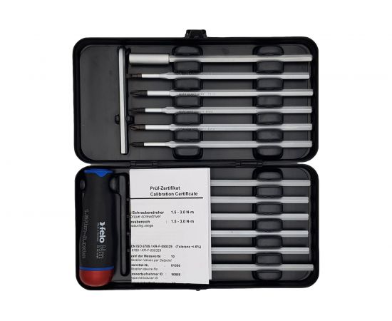 Динамометрическая отвертка Felo Серия Nm 1,5-3,0 с набором насадок 12 шт в кейсе plus/minus 10099716 – изображение 2