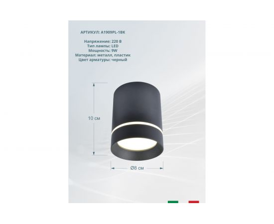 Потолочный светильник Arte Lamp A1560PL-1BK – изображение 3