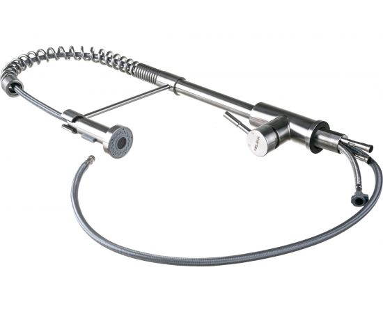 Смеситель для кухни MELANA нерж.сталь, однорычажный, сатин, вытяжной излив 8111 – изображение 3