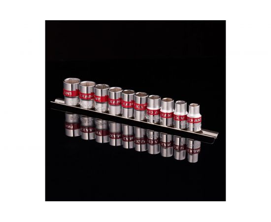 Набор торцевых головок REXANT 1/2, шестигранные, CrV, 10 шт, 10-22 мм 12-8306 – изображение 3