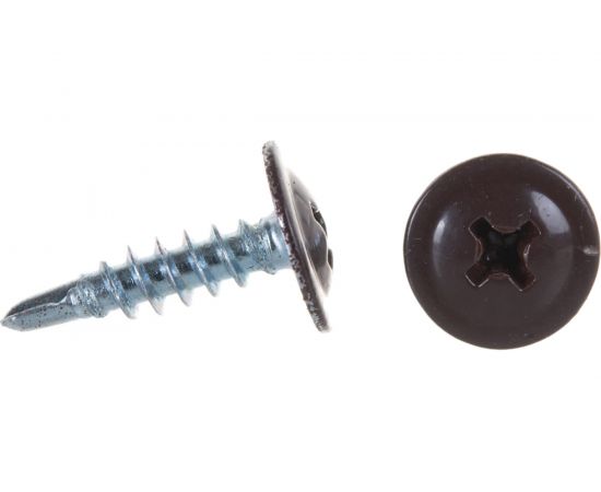 Саморез Tech-Krep ШСММ сверло 4,2х16 темно-коричневый KP RAL 8017 20 шт, пакет 125491 – изображение 4