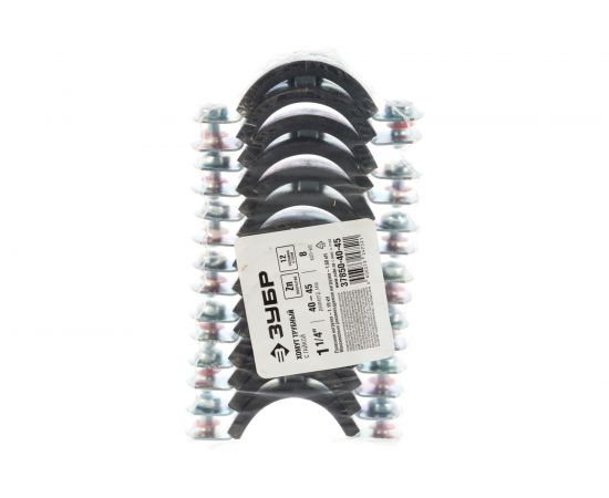 Трубный хомут с гайкой ЗУБР 1 1/4", 8 штук, оцинкованный 37850-40-45 – изображение 4