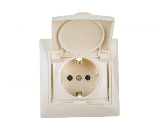 Розетка с/з с крышкой UNIVersal Севиль слоновая кость ivory Б-С0029 – изображение 4