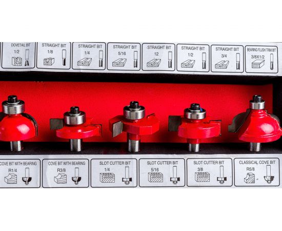 Набор фрез по дереву 35 предметов, хвостовик 8 мм Gigant G100-003 – изображение 4