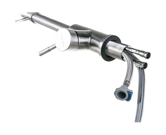 Смеситель для кухни MELANA нерж.сталь, однорычажный, сатин, вытяжной излив 8111 – изображение 6